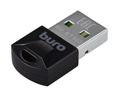 Bluetooth адаптер Buro BU-BT502 BT 5.0+EDR class 1.5, USB, 20м, черный