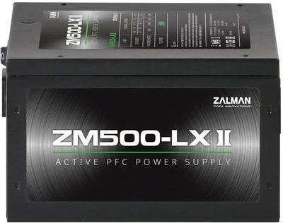 Блок питания Zalman ZM500-LXII,  500Вт,  120мм,  черный, retail