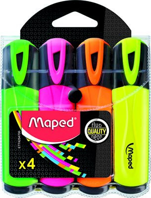 Набор текстовыделителей Maped Fluo Pep's Classic, 1-5 мм, 4 цвета в упаковке