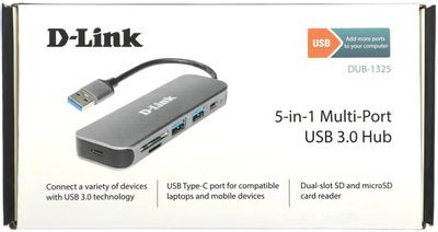 Хаб (разветвитель) D-Link DUB-1325/A2A, серый