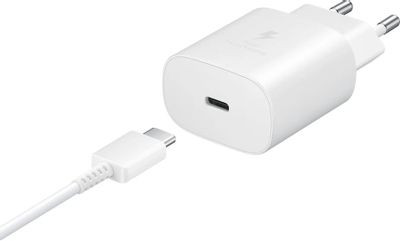 Сетевое зарядное устройство Samsung EP-TA800,  USB type-C,  USB type-C,  25Вт,  3A,  белый [ep-ta800xwegww]