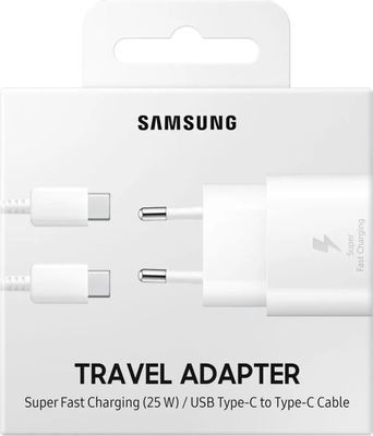 Сетевое зарядное устройство Samsung EP-TA800,  USB type-C,  USB type-C,  25Вт,  3A,  белый [ep-ta800xwegww]