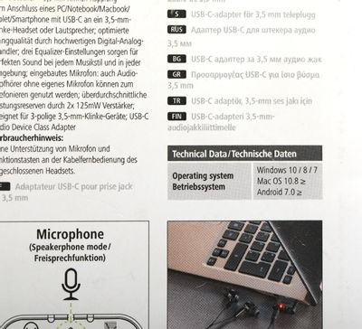 Адаптер HAMA Premium,  USB Type-C (m) -  mini-Jack 3.5 (f) [00135747]