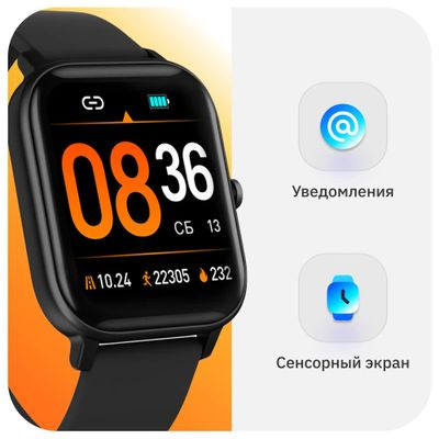 Смарт-часы SunWind SW30,  1.54",  черный/черный [sw30b]