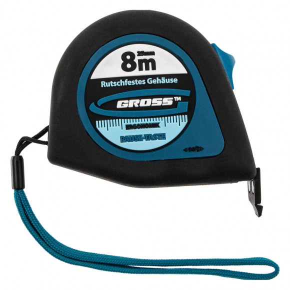 Рулетка "Ergonomisch",8 м x 25 мм,магнитный обрезиненный зацеп Gross Рулетка "Ergonomisch",8 м x 25 мм,магнитный обрезиненный зацеп Gross