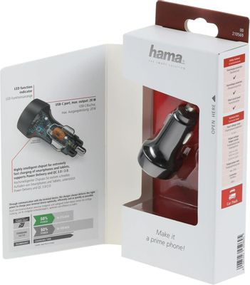 Автомобильное зарядное устройство HAMA H-210569,  USB,  1.67A,  черный [00210569]