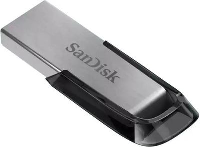 Флешка USB Sandisk Cruzer Ultra Flair 64ГБ, USB3.0, серебристый и черный [sdcz73-064g-g46]