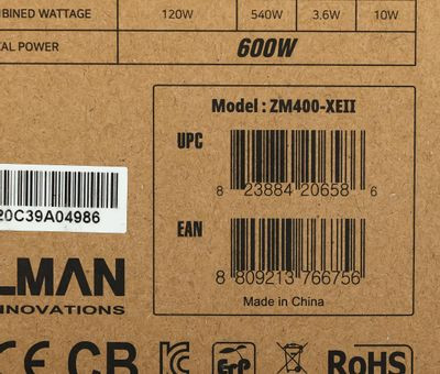 Блок питания Zalman ZM400-XEII,  400Вт,  120мм,  черный, retail