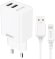 Сетевое зарядное устройство PERO ТС02,  2xUSB,  8-pin Lightning (Apple),  10.5Вт,  2.1A,  белый [тс02w2al]