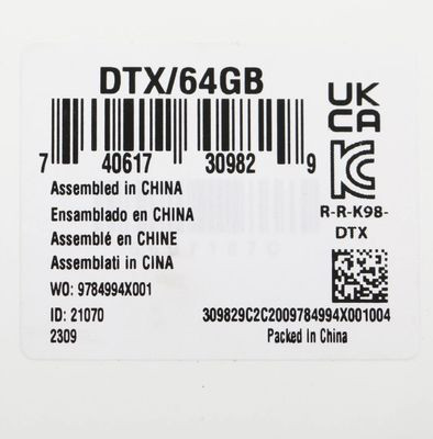 Флешка USB Kingston DataTraveler Exodia 64ГБ, USB3.2, черный и голубой [dtx/64gb]