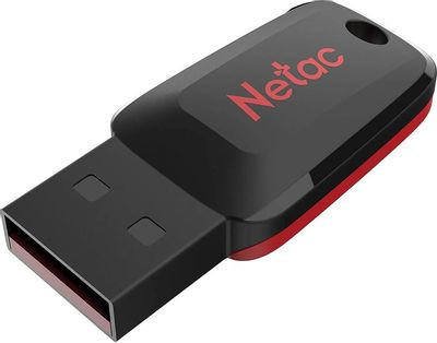 Флешка USB NETAC U197 64ГБ, USB2.0, черный и красный [nt03u197n-064g-20bk]