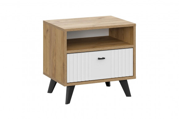 Тумба прикроватная Милан дуб золотой / белый матовый - купить с доставкой по России