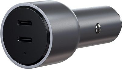 Автомобильное зарядное устройство  Satechi,  2xUSB type-C,  серый [st-u2c40ccm]