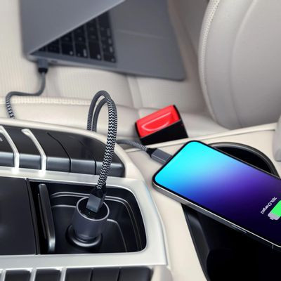 Автомобильное зарядное устройство  Satechi,  2xUSB type-C,  серый [st-u2c40ccm]