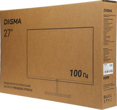 27" Монитор Digma Progress 27P501Q,  2560x1440,  IPS,  100Гц,  2хHDMI,  1хDP,  черный [dm27sb05]