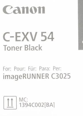 Тонер Canon C-EXV54BK,  для C3025i,  черный, туба