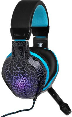 Гарнитура игровая Oklick HS-L400G ZEUS,  для компьютера, мониторные,  проводные, черный  / синий [359480]